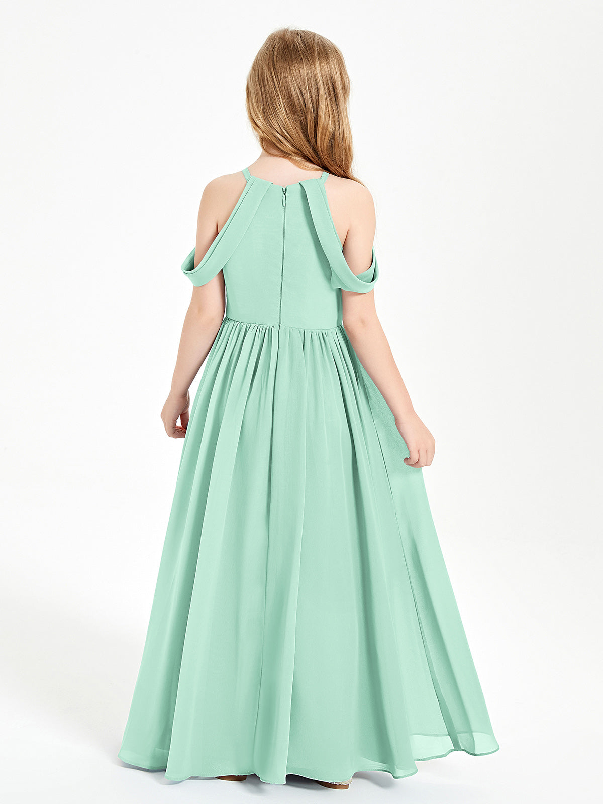 Dreamy Off the Shoulder Bridesmaid Gown for Junior Mint Green